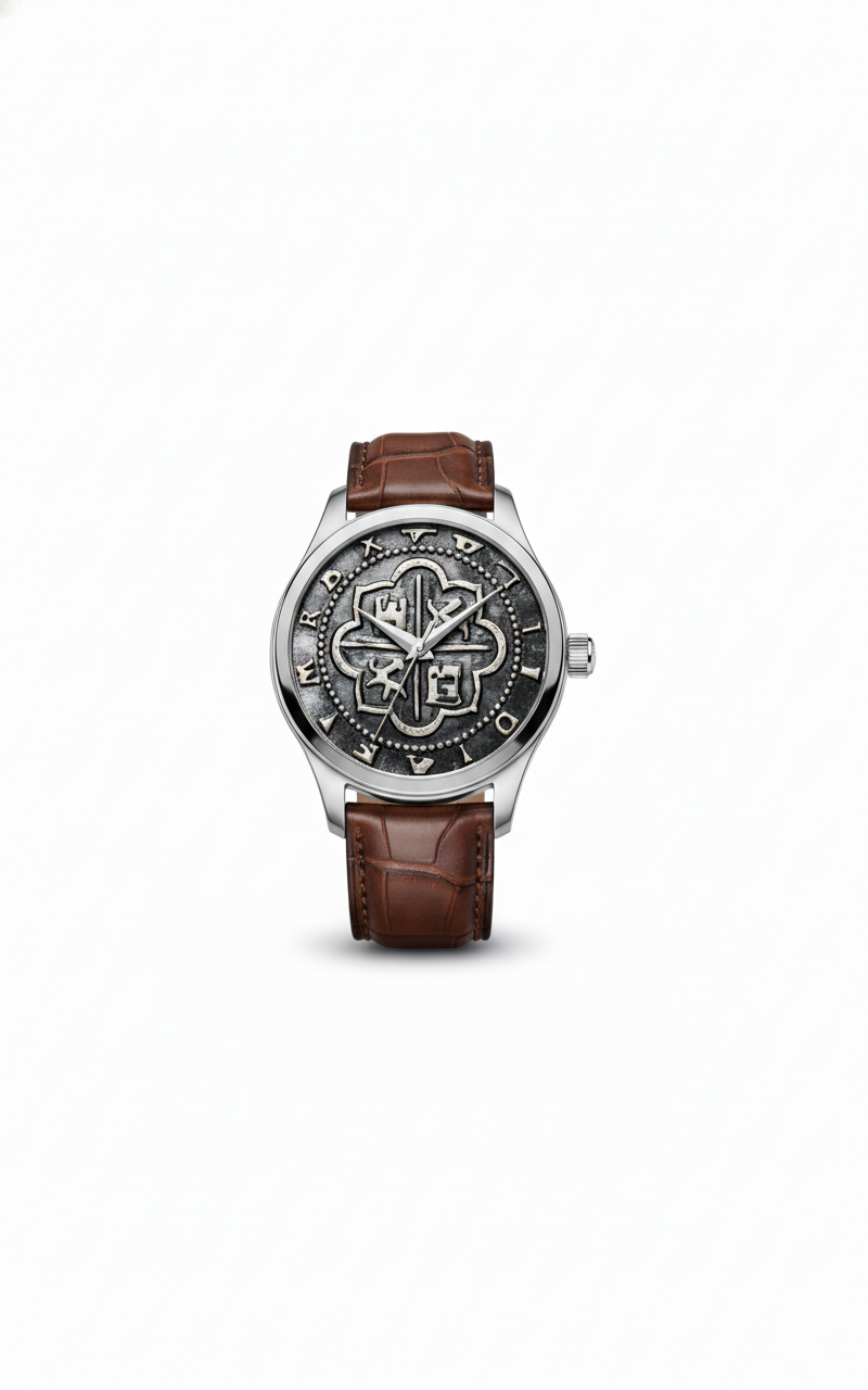 Nautilos Series 01  - Silver Case with Genuine Brown Leather
